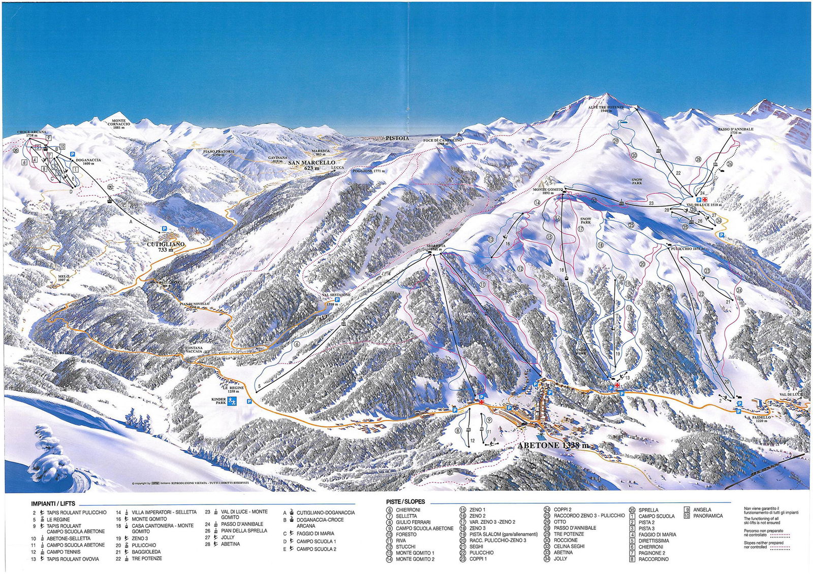 Ski Map for Abetone