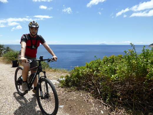 Trying out the E-MTB on Elba