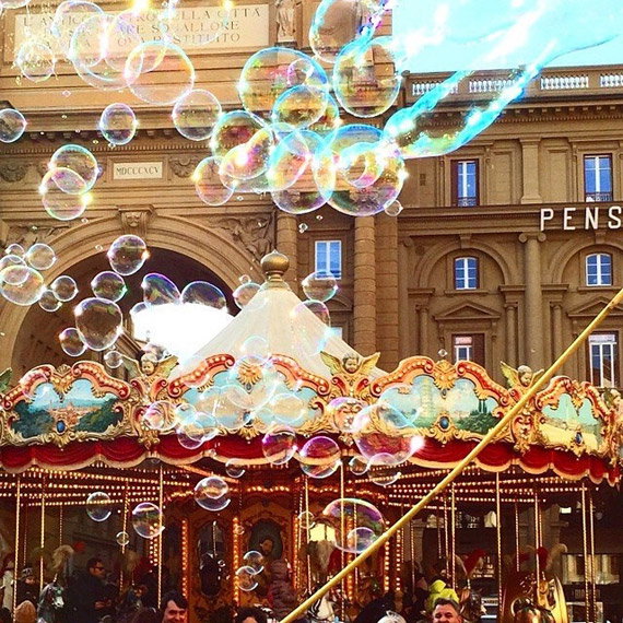 In 2015 Piazza della Repubblica was filled with soap bubbles several times! - photo credit @silvi.90