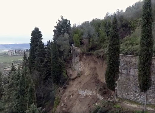 Section of Medieval Wall in San Gimignano Collapses