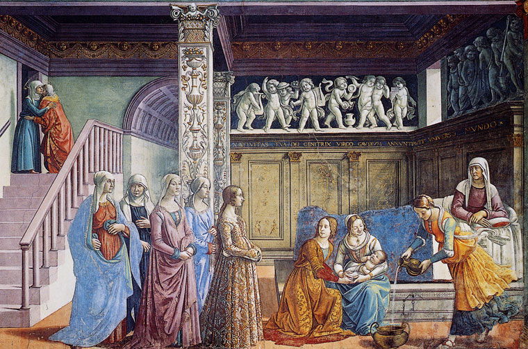 The birth of the Virgin at SMN, Santa Maria Novella Church in Florence