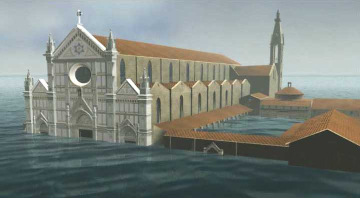 Santa Croce flood lines, Florence Tuscany