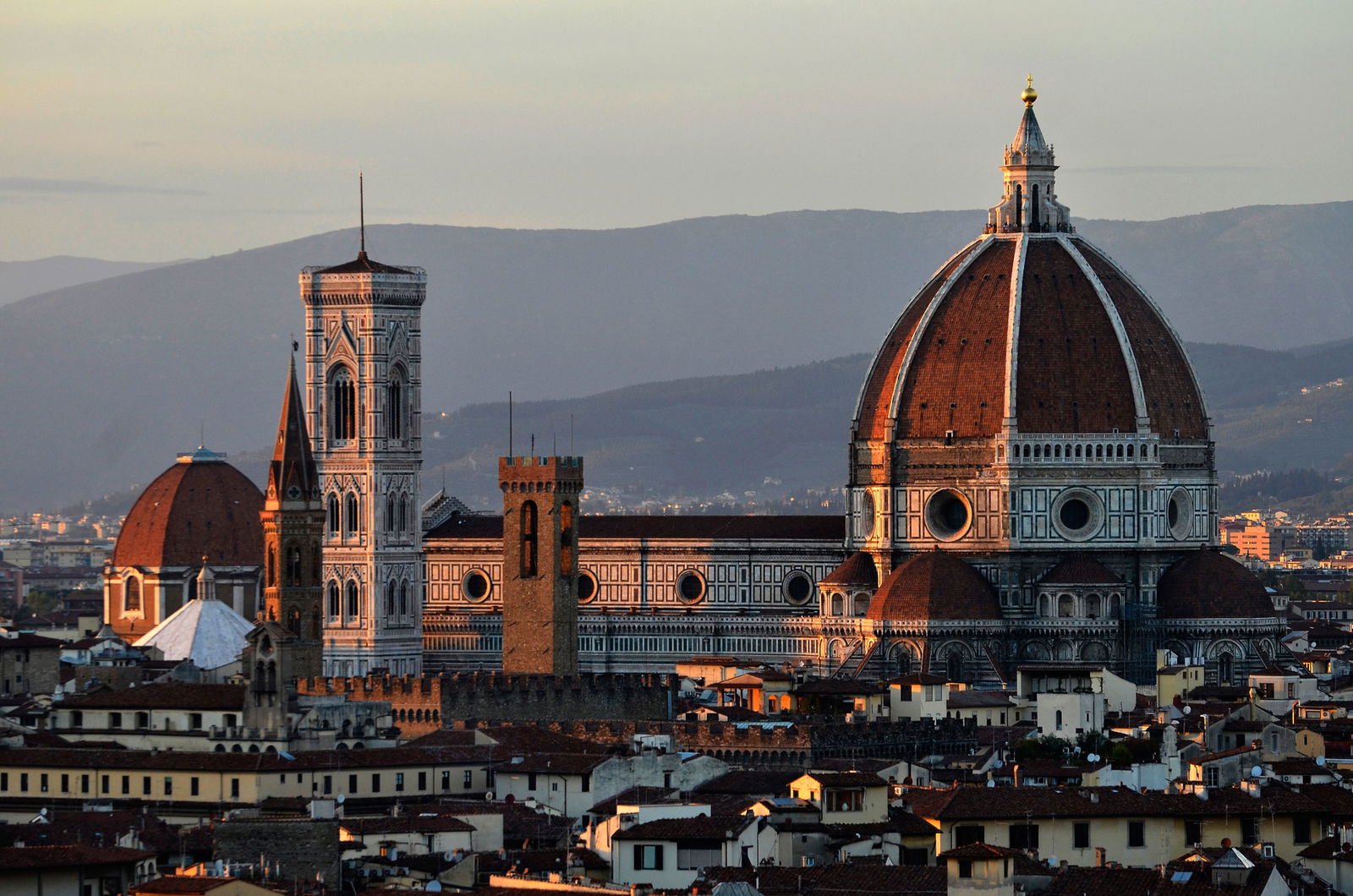Florence's historical center at sunset