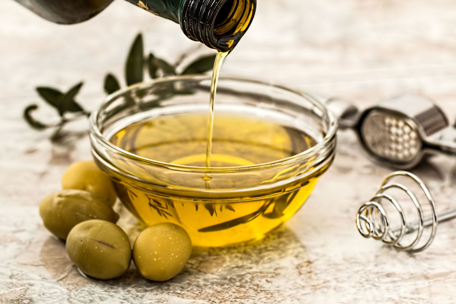Olive oil in the restaurant in Tuscany