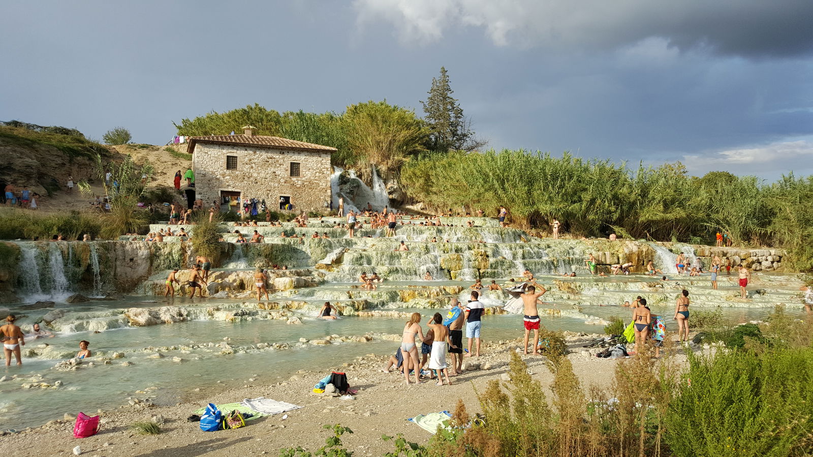 Panoramic view of Saturnia, Tuscany near Cascate del Mulino