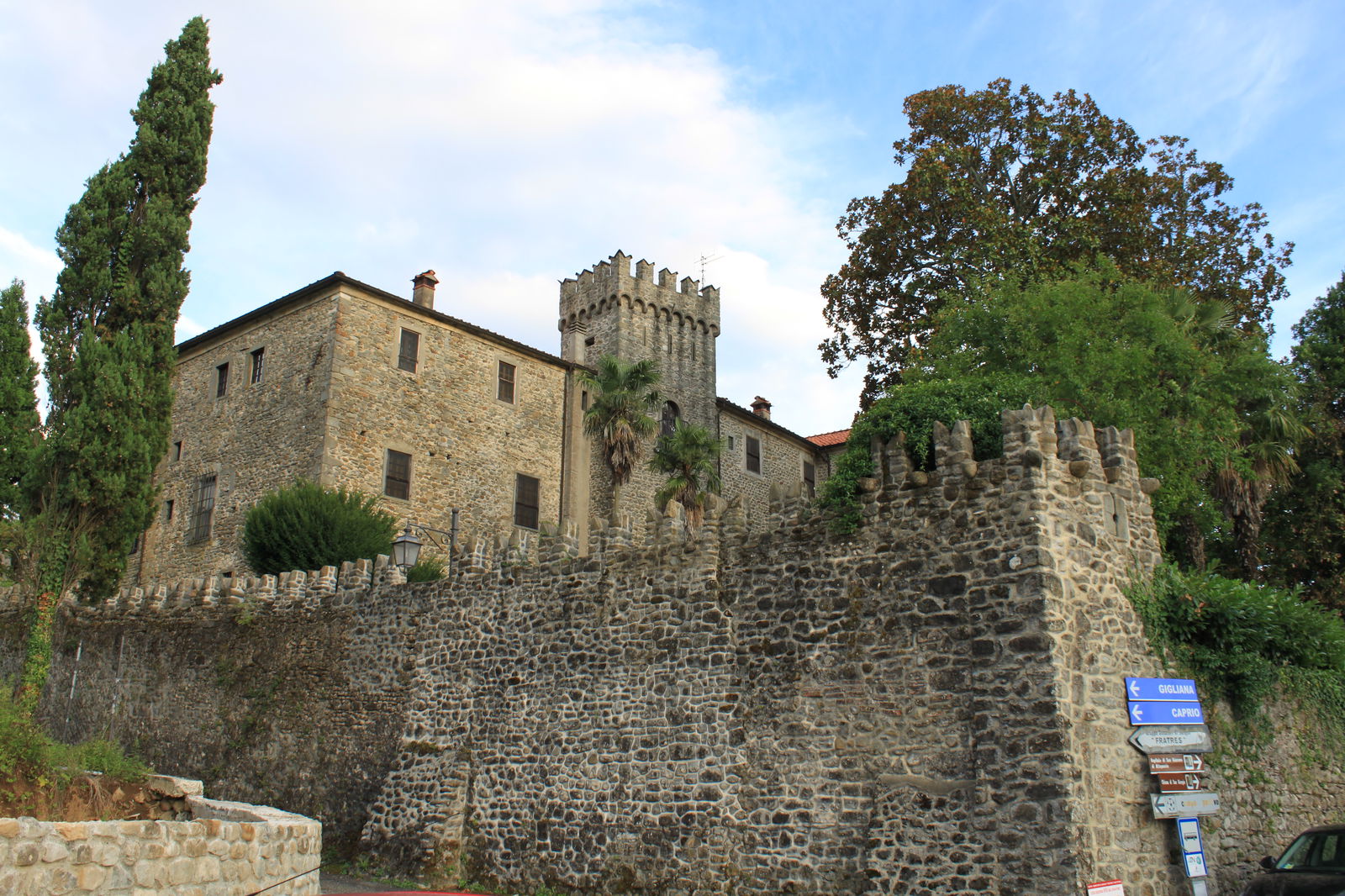 The stone walls in Filattiera in the Lunigiana area