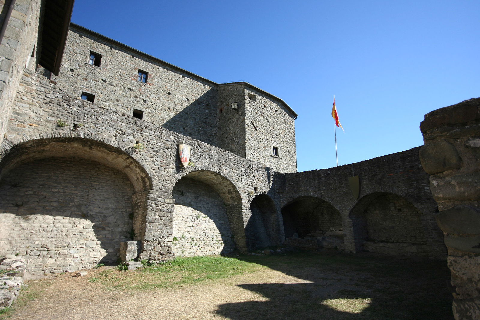 Castello courtyard in Pontremoli, in the Lunigiana area
