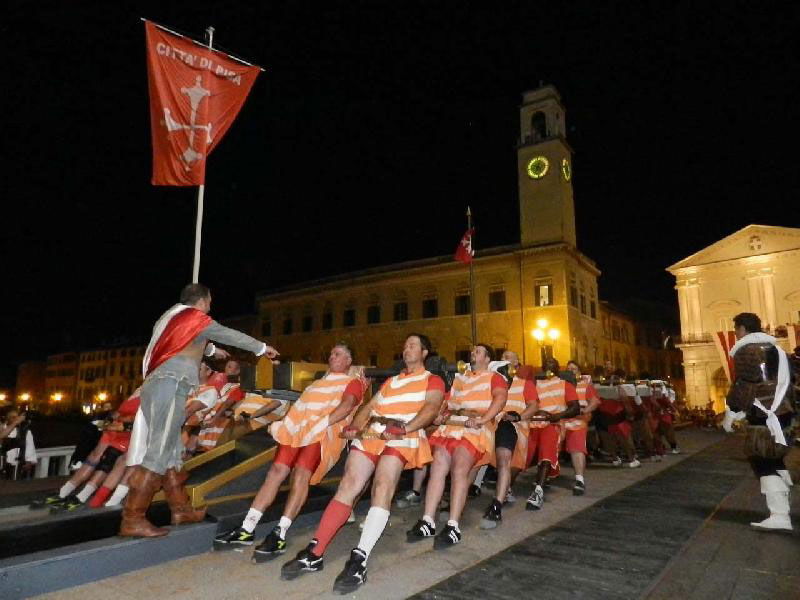 The Battle of the Bridge in Pisa during the month of June