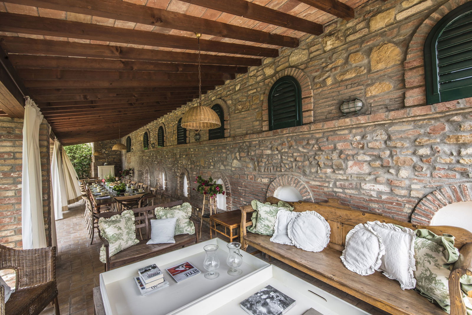 Stone covered loggia