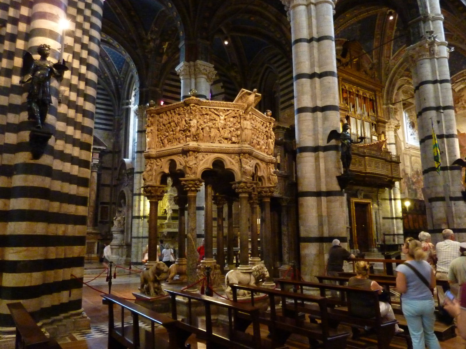 Marble Pulpit by Nicola Pisano inside Duomo of Siena