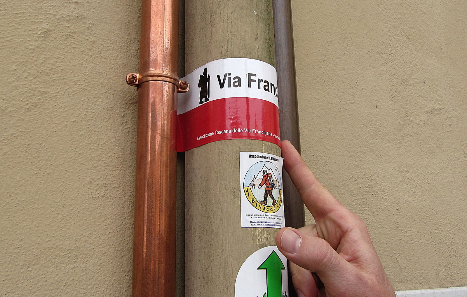 signs in Siena for the via Francigena